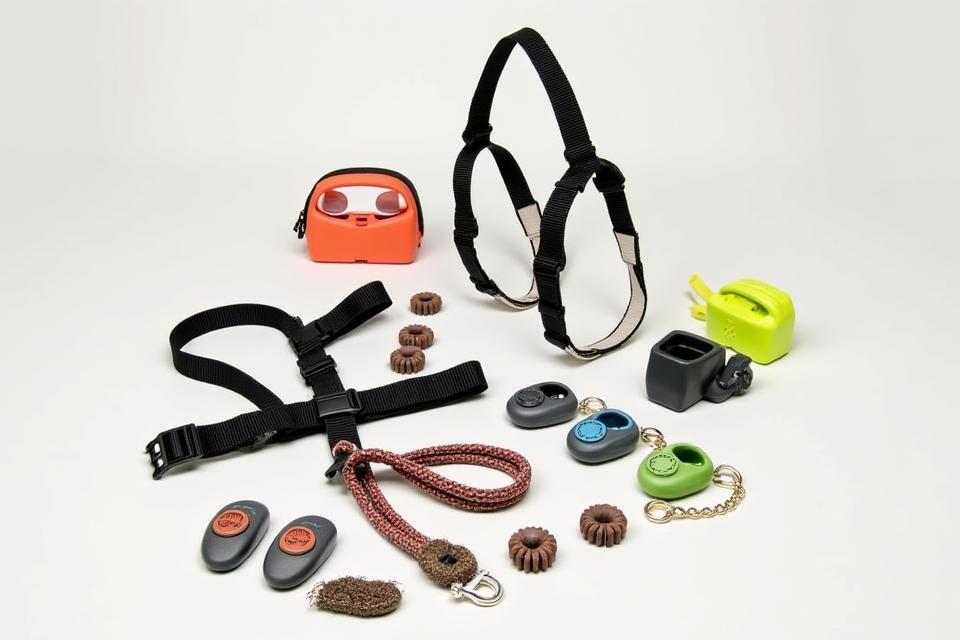 Hundetraining Zubehör mit Anti-Zug Geschirr und Clickertraining